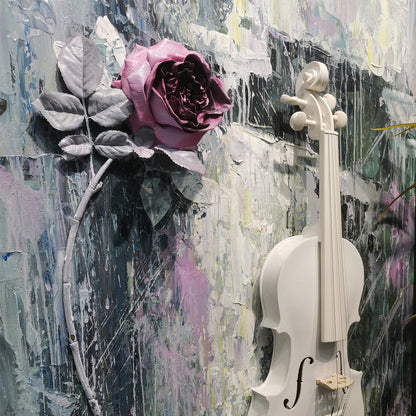 Violin Reverie Mixed Media Wall Art
