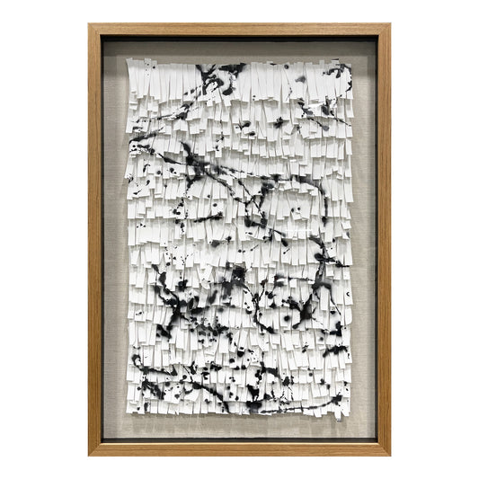 3D Abstract Leather Relief Wall Art - Black Ink Splash Decor