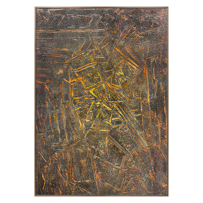 Textured Abstract Canvas Art with Dynamic Geometric Pattern