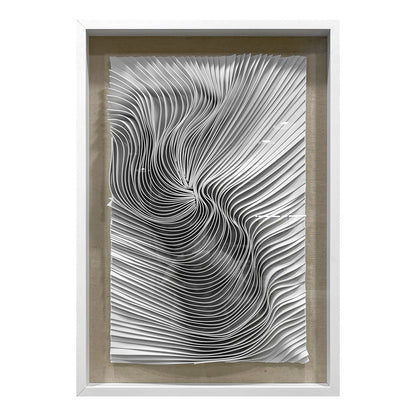 White Felt Wall Art Fluid Ripple Textile Hanging Artwork