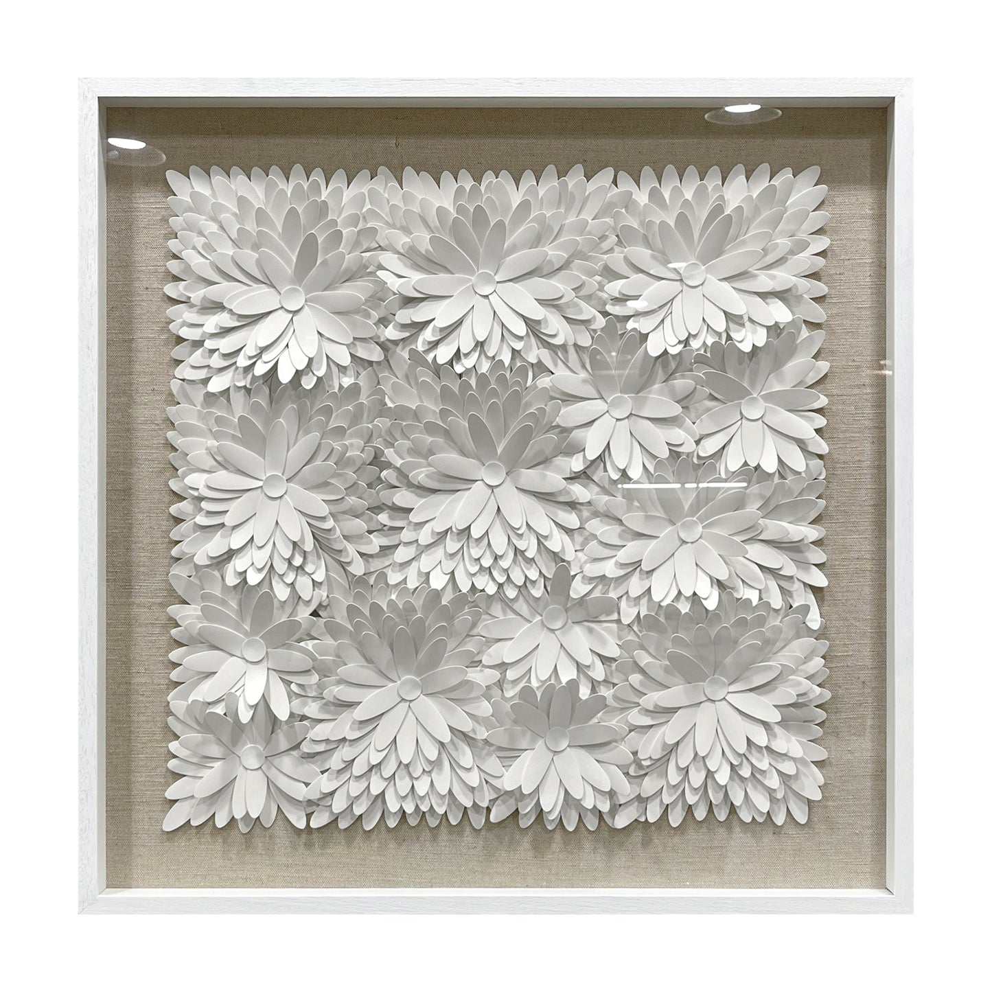 Abstract Layered 3D Floral Textured Framed Wall Decor