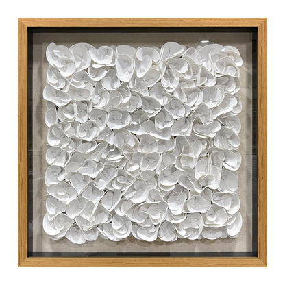 White Monochrome Leather Wall Sculpture - Luxury 3D Geometric Art