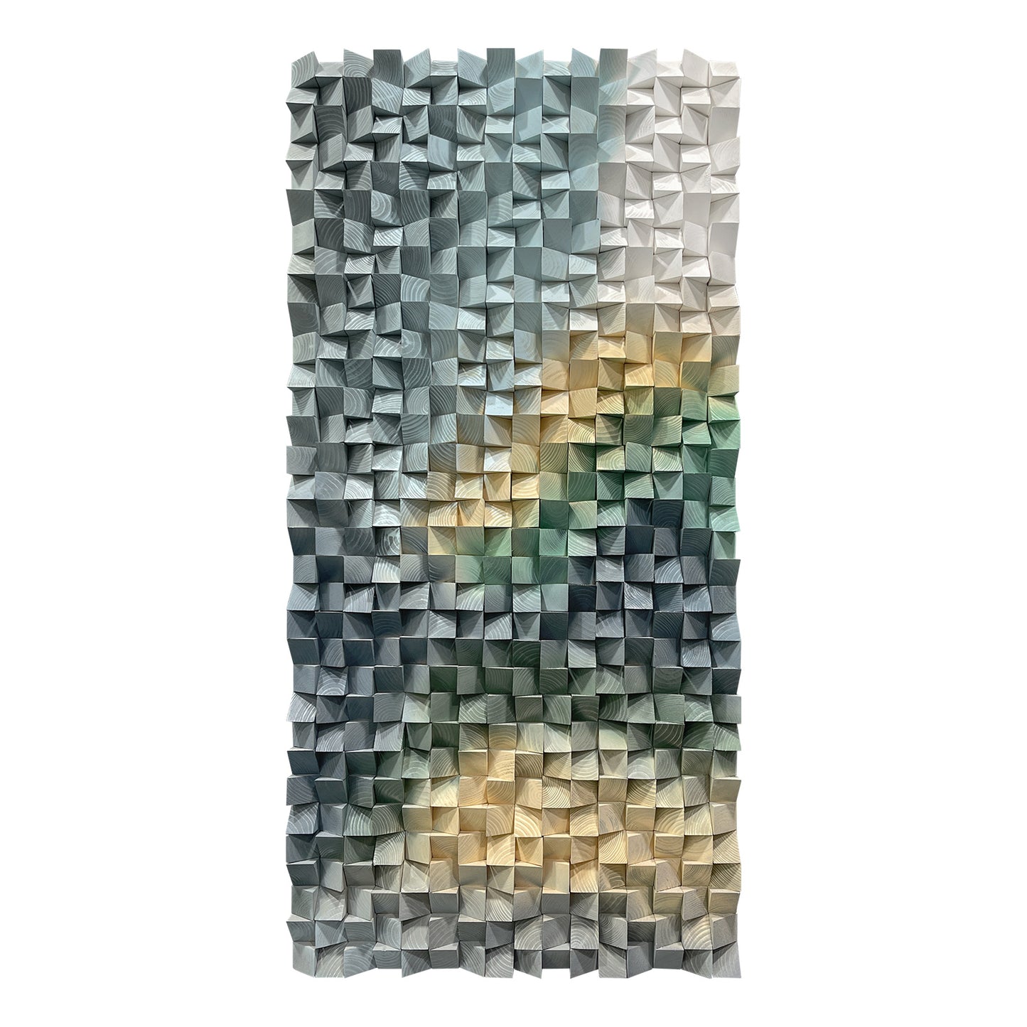 Large triangular wooden block art wall decoration, living room bedroom artistic sense, hanging wall art, home space eye-catching decoration