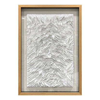 Handcrafted 3D leather wall art, featuring distinctive three-dimensional texture and sophisticated artistic detailing.