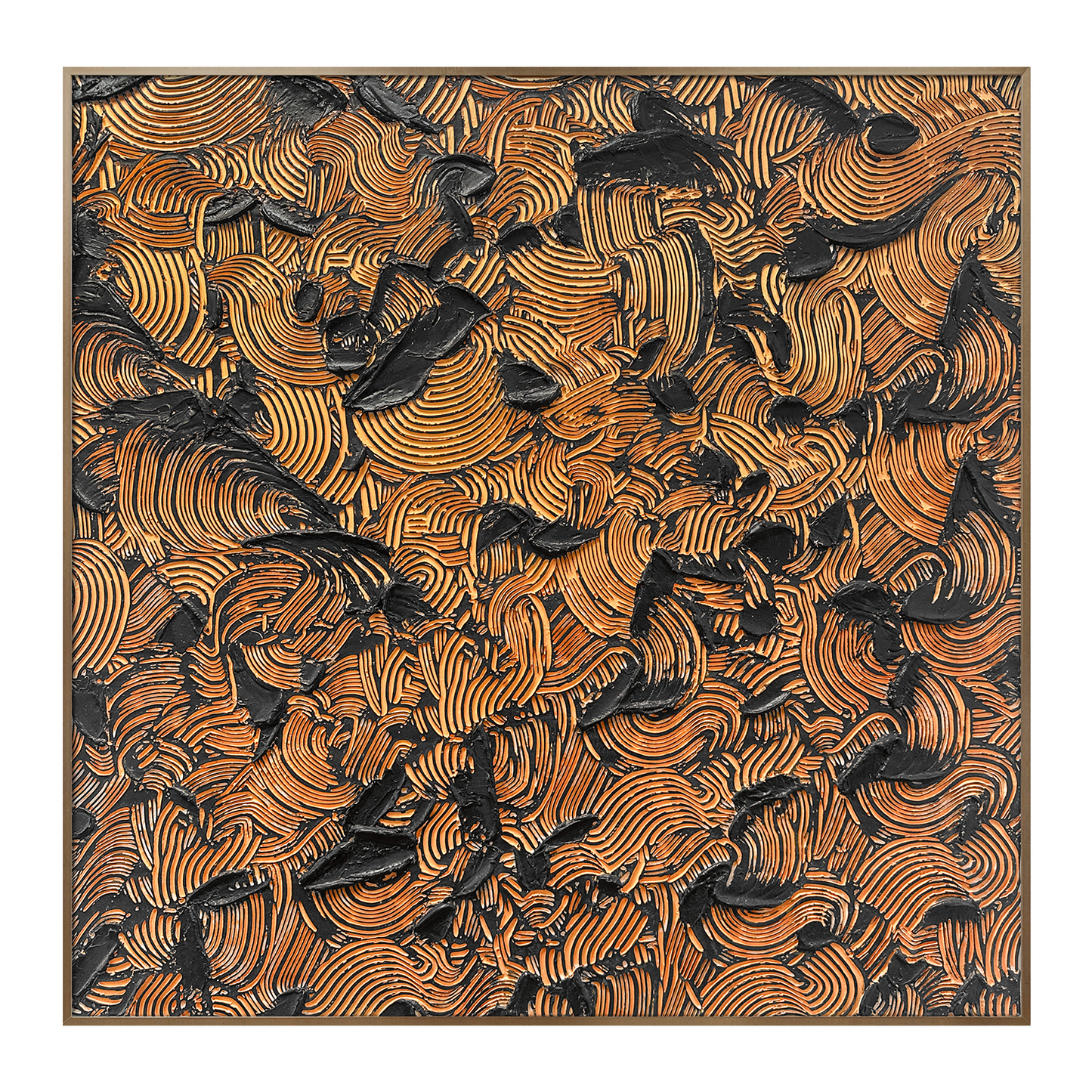 Orange Clouds Large Abstract Wall Art, Bold Heavy Textured Artwork with Vibrant Color Layers