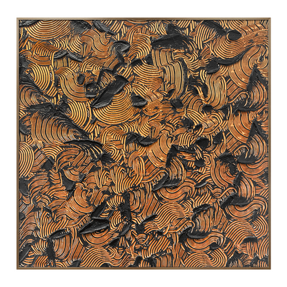 Orange Clouds Large Abstract Wall Art, Bold Heavy Textured Artwork with Vibrant Color Layers