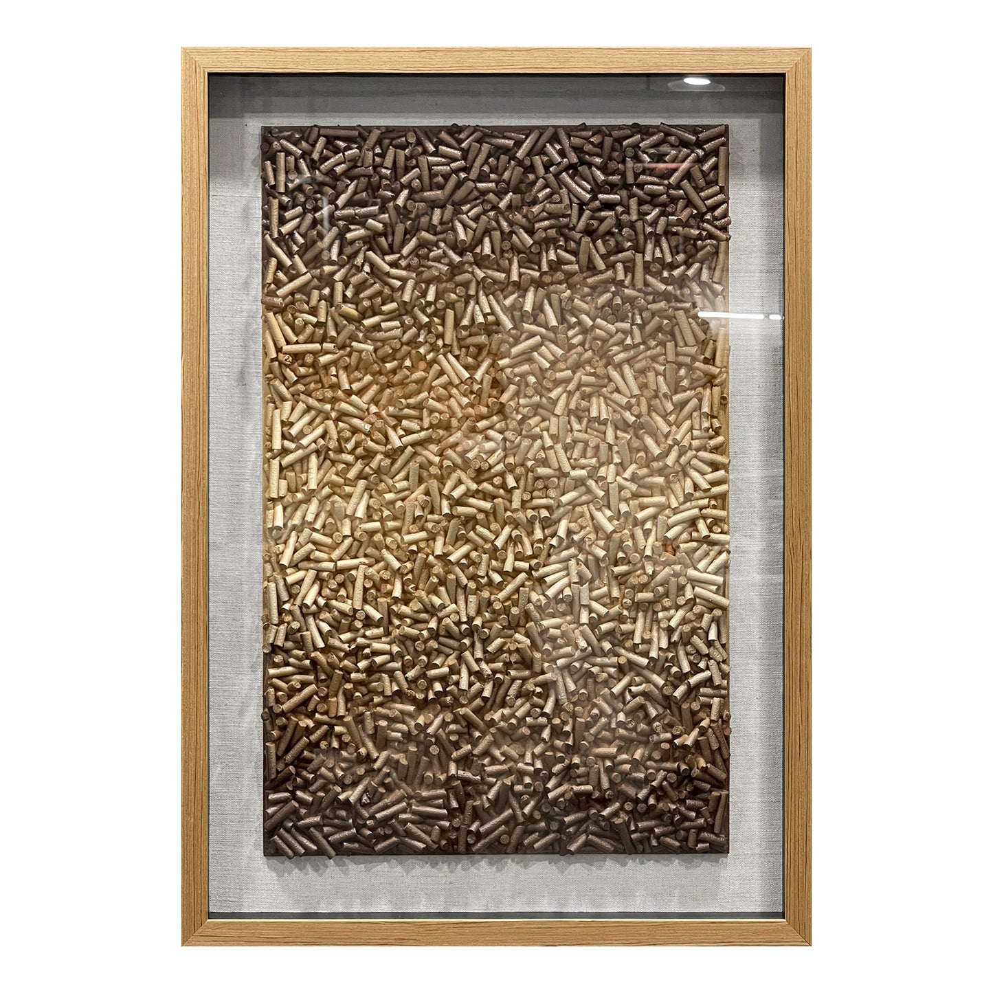Hand Painted Foam Cylinder Wall Art, Solid Wood Frame with Tempered Glass