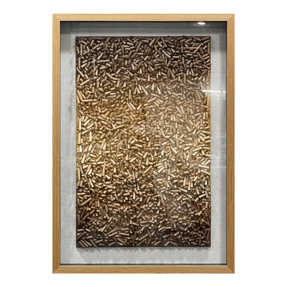 Hand Painted Foam Cylinder Wall Art, Solid Wood Frame with Tempered Glass