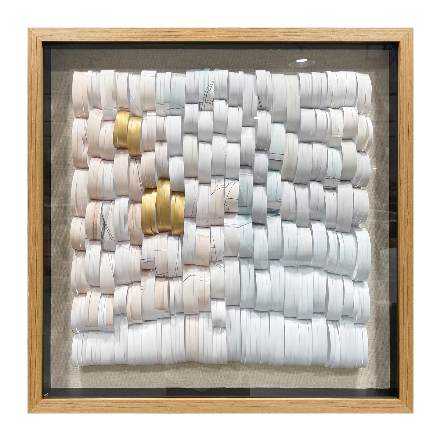 Handcrafted large square 3D paper wall decor, featuring a modern three-dimensional design with exquisite artistic detail.