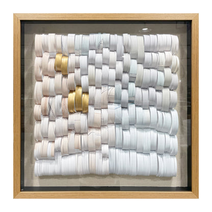 Handcrafted large square 3D paper wall decor, featuring a modern three-dimensional design with exquisite artistic detail.