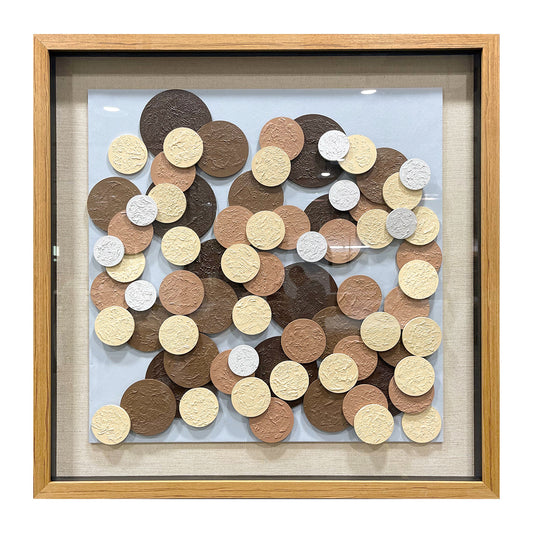 Abstract Overlapping Wood Disc Wall Art - Earthy Round Sculpture