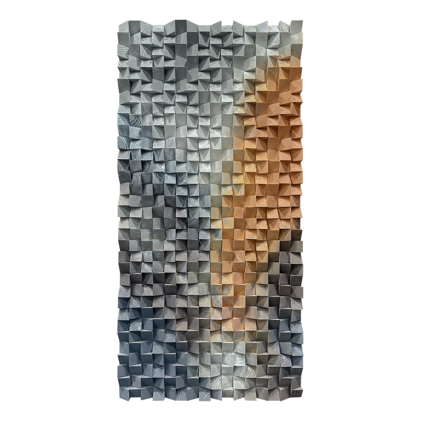 Large wooden block wall art integrates into interior spaces, exuding a leisurely and romantic atmosphere, infusing poetic charm into the room.