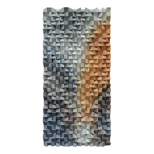 Large wooden block wall art integrates into interior spaces, exuding a leisurely and romantic atmosphere, infusing poetic charm into the room.