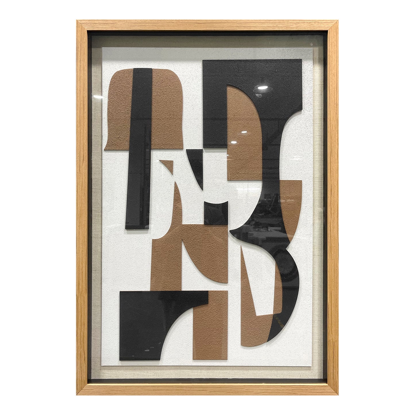 Modern minimalist 3D relief decorative painting, handcrafted from sandstone with a sleek and stylish texture.
