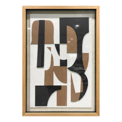Modern minimalist 3D relief decorative painting, handcrafted from sandstone with a sleek and stylish texture.
