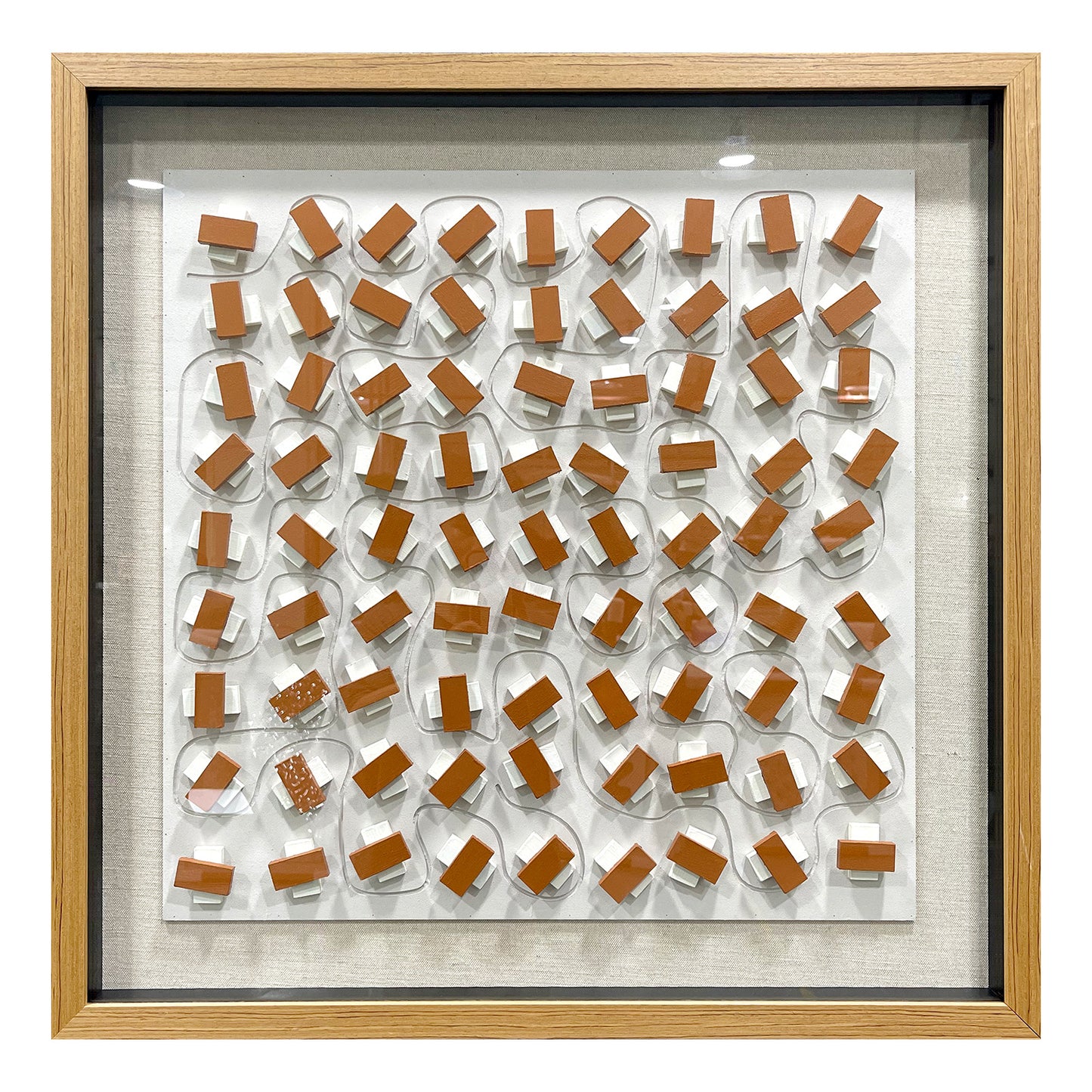 Hand-Painted Carved Wood Wall Art - Modern 3D Relief Panel