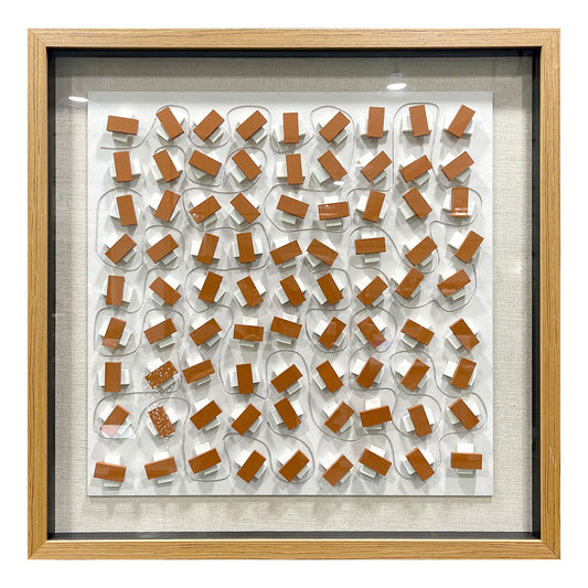 Hand-Painted Carved Wood Wall Art - Modern 3D Relief Panel
