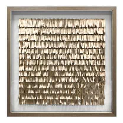 Handmade Gold Leather Wall Art - Textured Sculpture