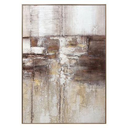 Large Abstract Canvas Art with Earth Tone Texture