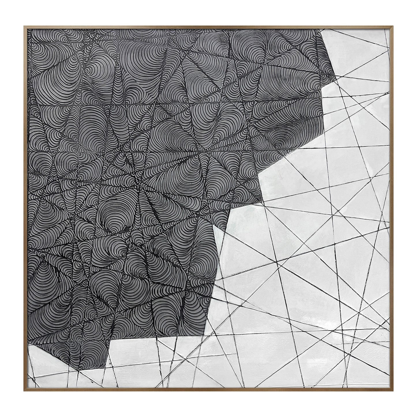 Black and White Textured Wall Art with Architectural Style