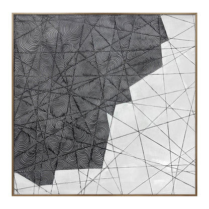 Black and White Textured Wall Art with Architectural Style