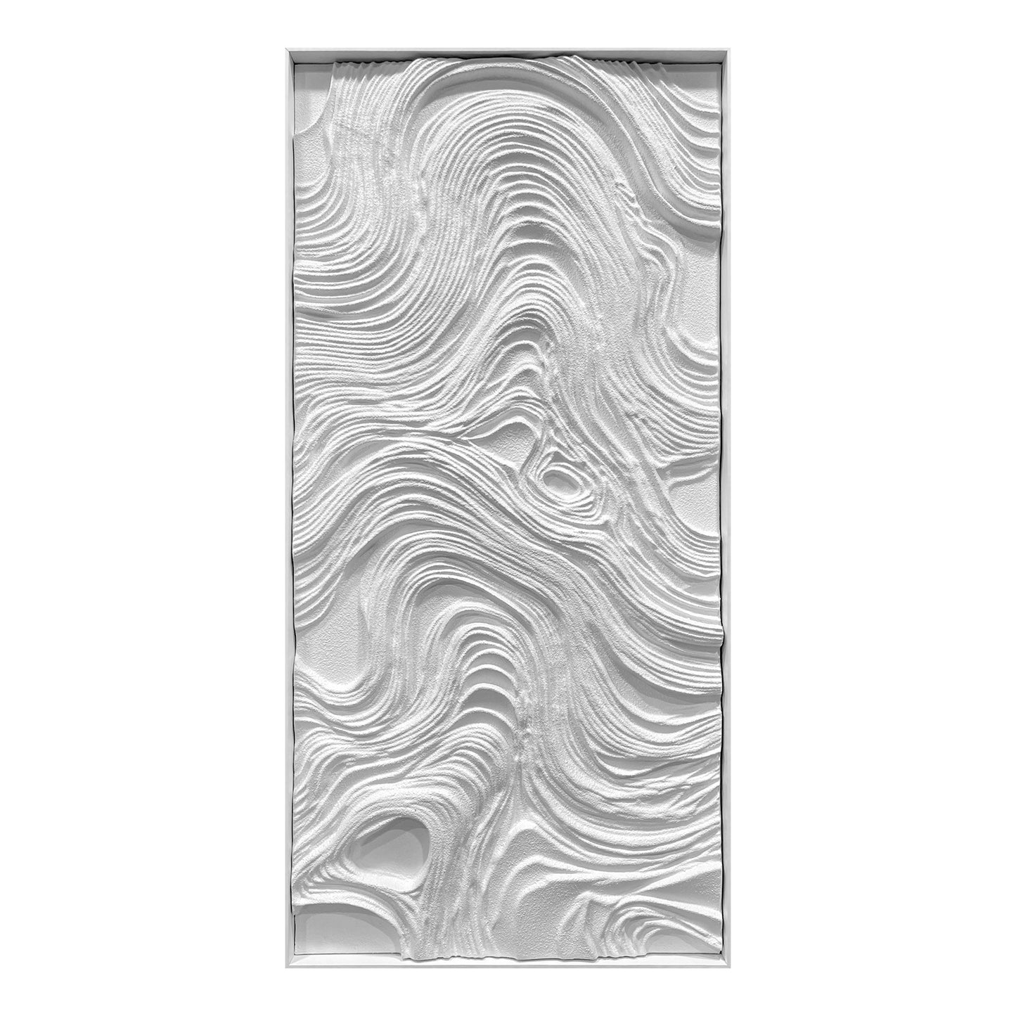 Minimalist Topographic Wood Carving Contour Panel