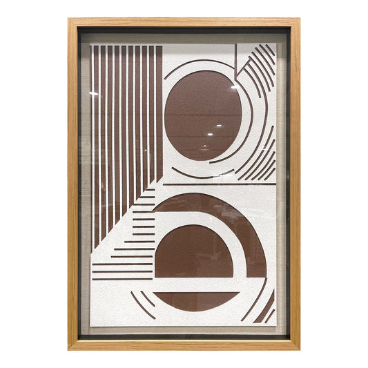 Creative geometric wide-format wall artwork, featuring a unique three-dimensional design and striking visual appeal.