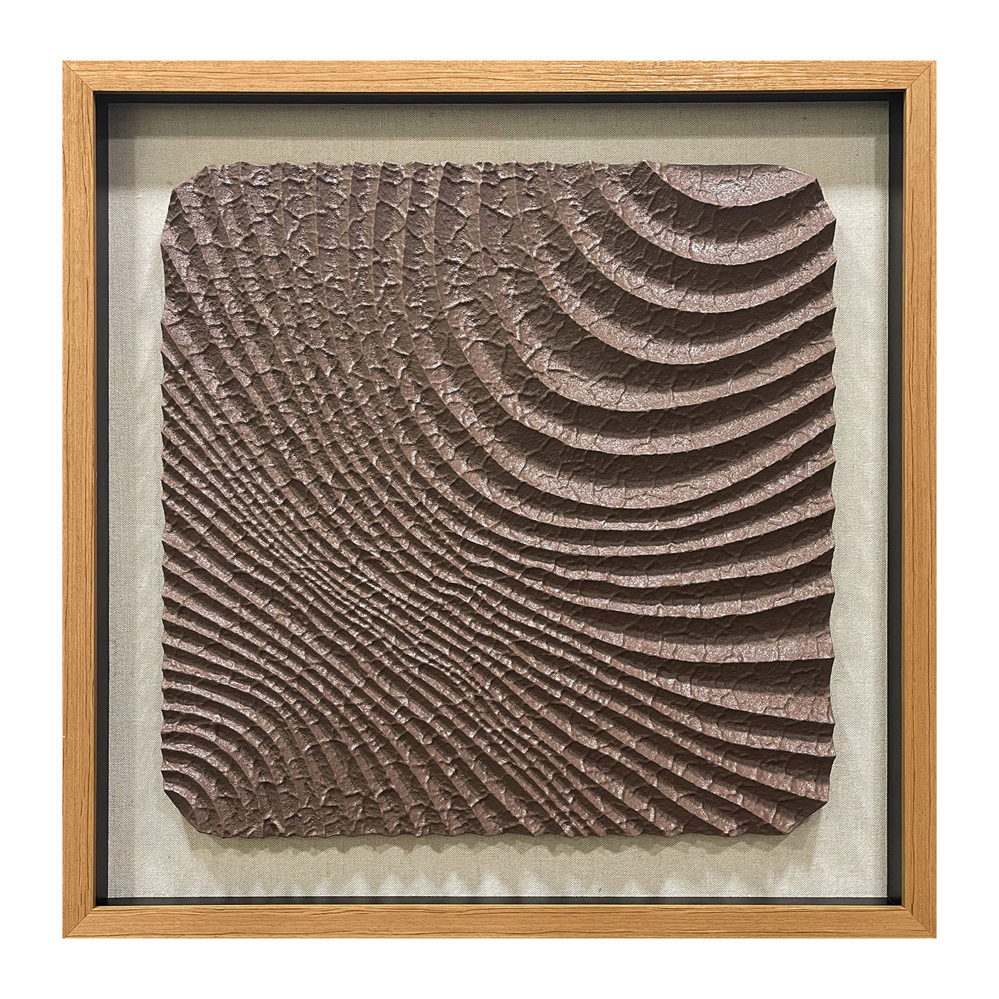 Abstract 3D Relief Wall Art - Hand-Textured Clay Wave Sculpture