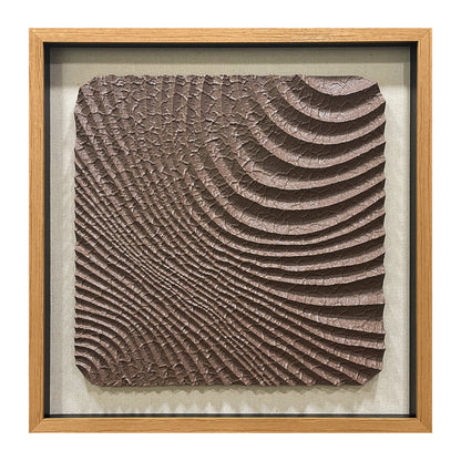 Abstract 3D Relief Wall Art - Hand-Textured Clay Wave Sculpture