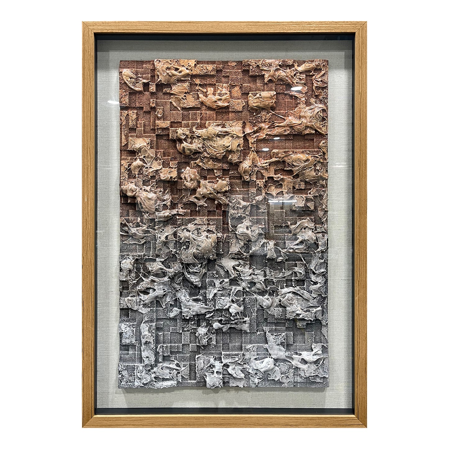 3D Foam Relief Decorative Wall Art, Brown & Gray Textured Handcrafted Wall Decor
