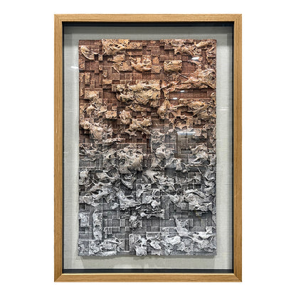 3D Foam Relief Decorative Wall Art, Brown & Gray Textured Handcrafted Wall Decor