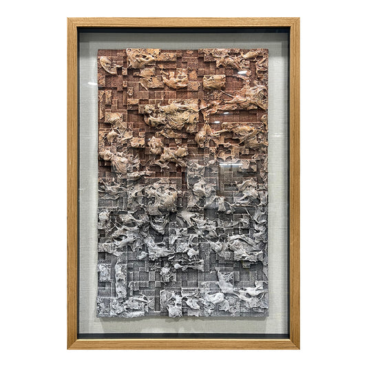 3D Foam Relief Decorative Wall Art, Brown & Gray Textured Handcrafted Wall Decor