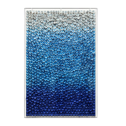 Blue Gradient Bloom Wood Flower Vertical Wall Decor