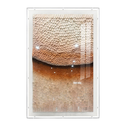 Earthy Neutral 3D Paper Mosaic Wall Art - Textured Roll Sculpture