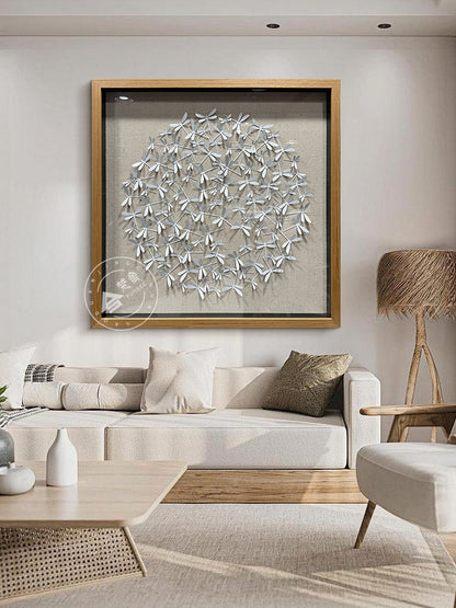 Matte White Dragonfly Aluminum Matrix Wall Statement Piece