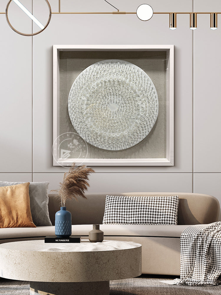 Round Pearl Blossom Mosaic 3D Wall Relief