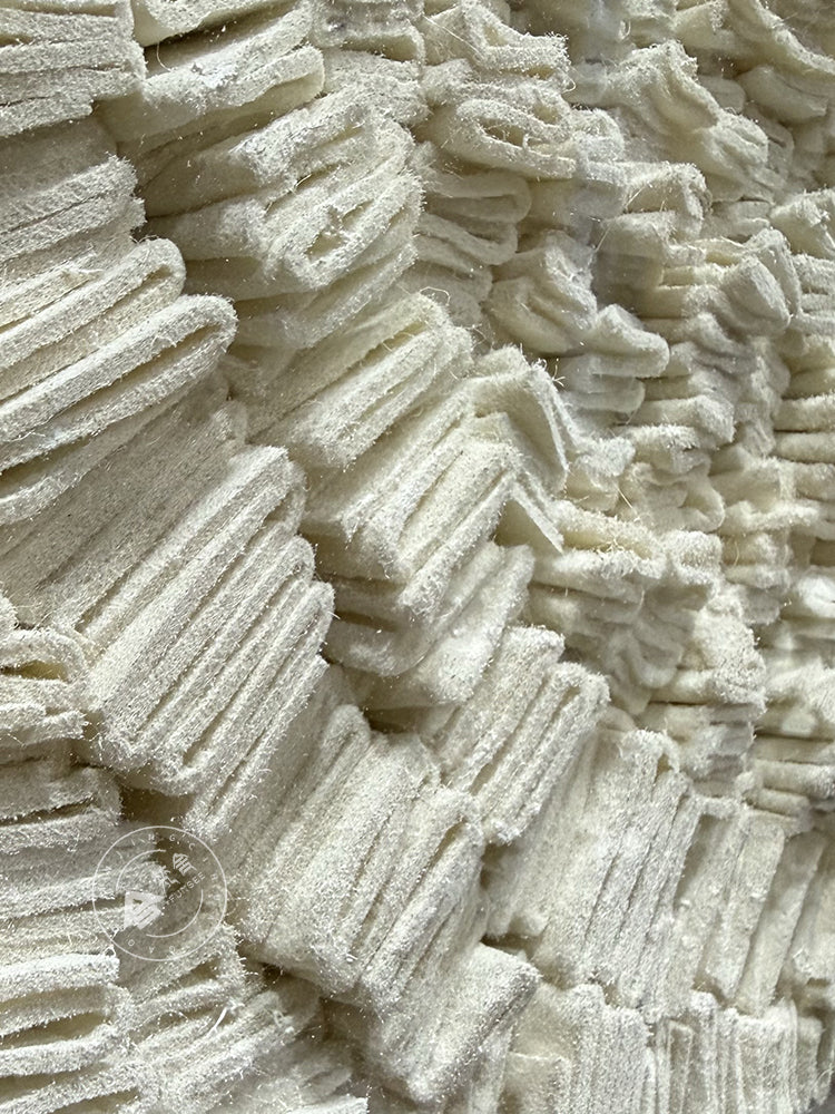 Abstract Cream Felt Textile Wall Sculpture