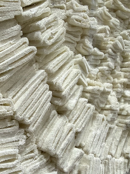 Abstract Cream Felt Textile Wall Sculpture