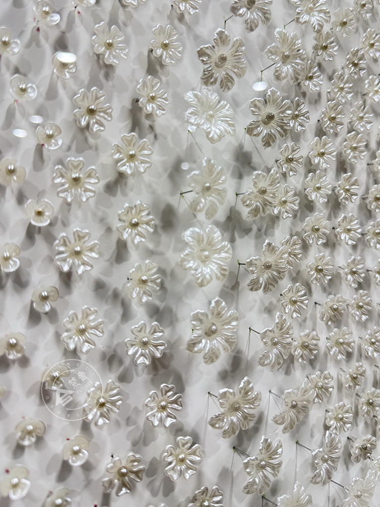 Round Pearl Blossom Mosaic 3D Wall Relief