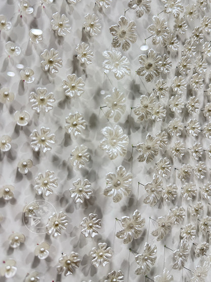 Round Pearl Blossom Mosaic 3D Wall Relief