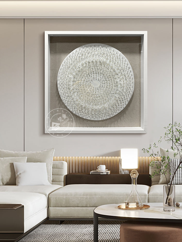 Round Pearl Blossom Mosaic 3D Wall Relief