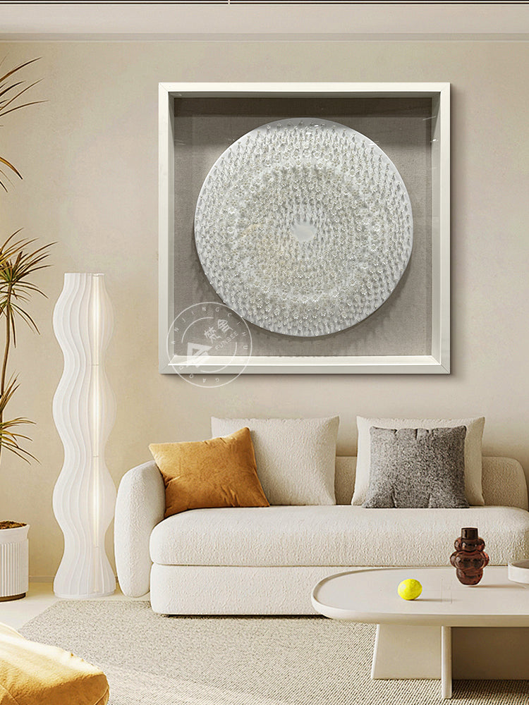 Round Pearl Blossom Mosaic 3D Wall Relief