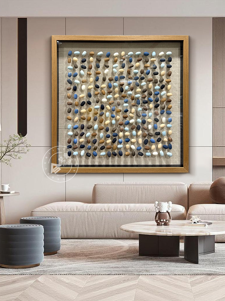 Blue Gradient Hand-Painted Cocoon Matrix 3D Wall Relief