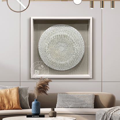 Round Pearl Blossom Mosaic 3D Wall Relief