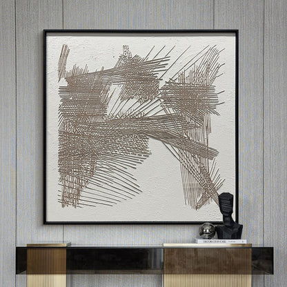 Abstract Geometric Linear Textured Canvas Wall Art