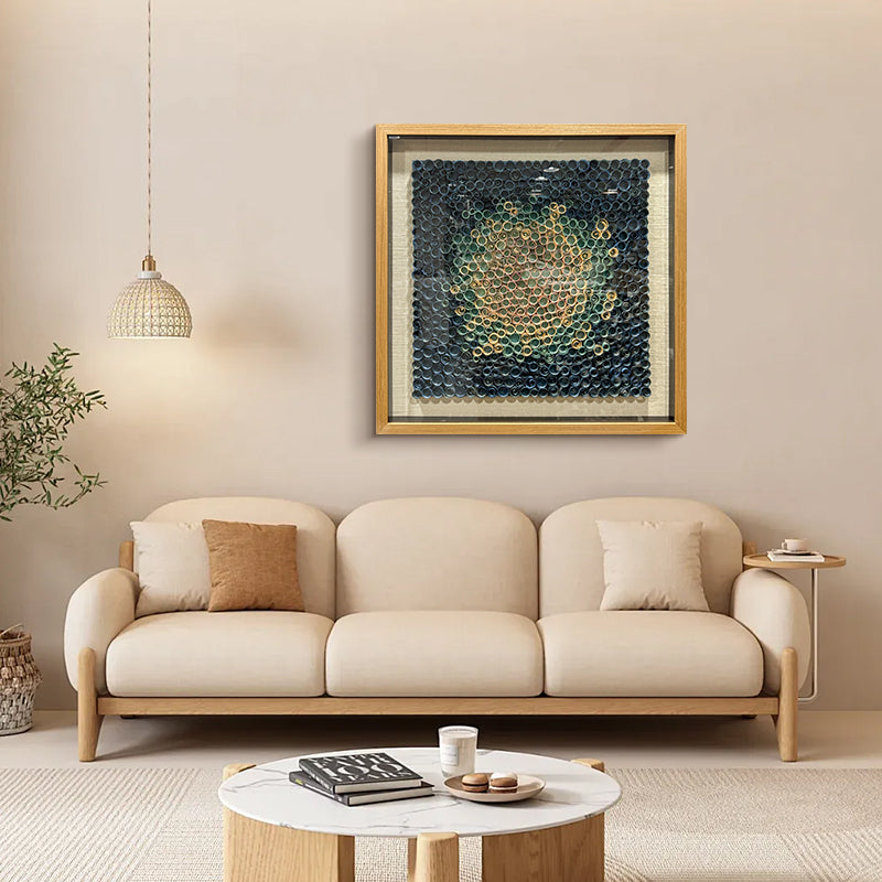 Natural Wood Paper Curl Wall Art Floral Artwork