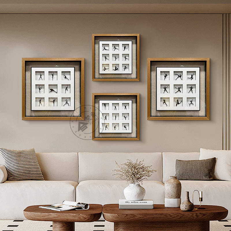 Minimalist Dancer Matrix Double-Framed Metal Wall Sculpture