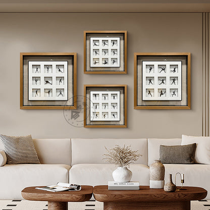 Minimalist Dancer Matrix Double-Framed Metal Wall Sculpture
