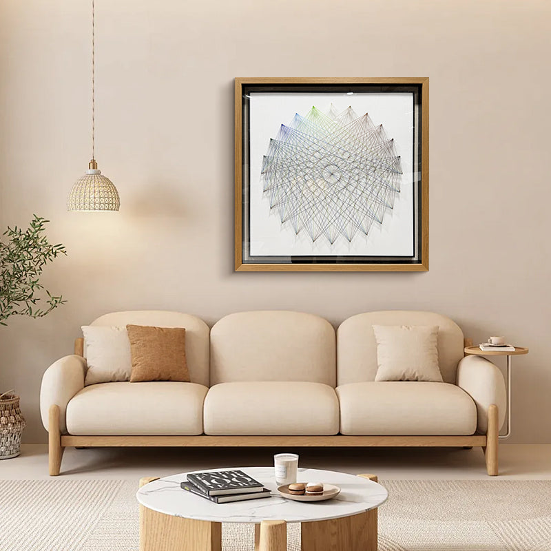 Radial Gradient Thread Art Contemporary Linear Wall Hanging Artwork