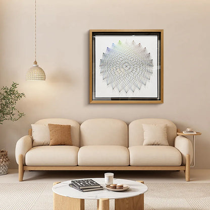 Radial Gradient Thread Art Contemporary Linear Wall Hanging Artwork